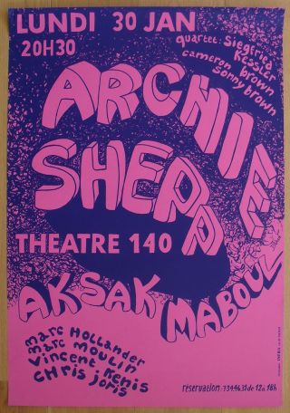 Archie Shepp Aksak Maboul Concert Poster Jazz 