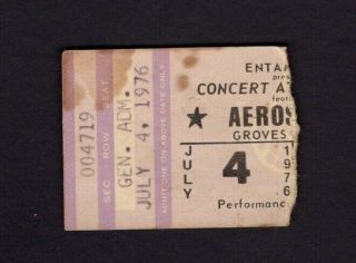 1976 Aerosmith Jeff Beck Bob Seger Concert Ticket Stub Winston Salem Groves Stad