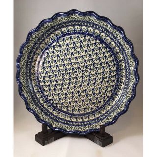 Polish Pottery Ceramika Artystyczna Boleslawiec 10 Inch Pie Dish Plate - Bluebel