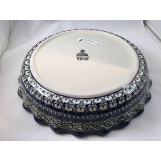 Polish Pottery Ceramika Artystyczna Boleslawiec 10 Inch Pie Dish Plate - Bluebel 5