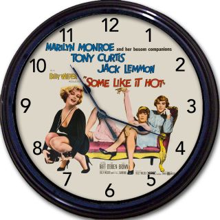Marilyn Monroe Some Like It Hot Poster Wall Clock Tony Curtis,  Jack Lemon