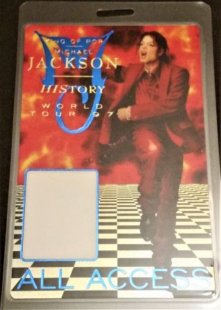 Michael Jackson Laminated Backstage Pass - All Access - 1997 History Tour
