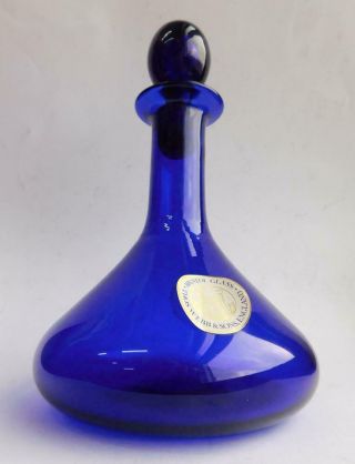 Finest Quality Thomas Webb English ‘bristol Blue Cobalt Glass Decanter Bottle.