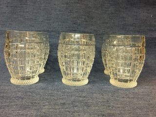 Heisey Glass Company Set Of 6 Victorian Pattern Clear 10 Oz Footed Tumblers