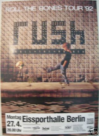 Rush Concert Tour Poster 1992 Roll The Bones