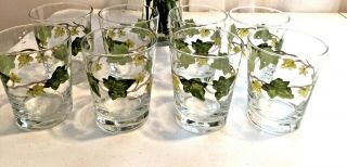 Franciscan Ivy pattern,  8 glasses by Libbey. 2