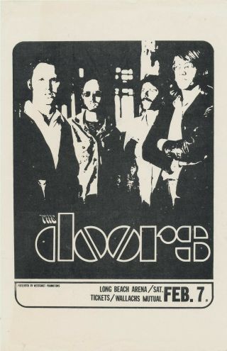 Rare The Doors (jim Morrison) Long Beach Arena Concert Handbill 1970
