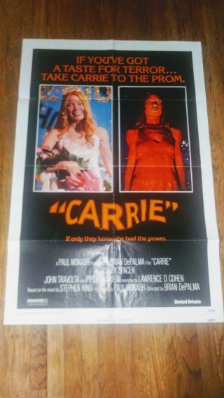 Carrie 1978 One Sheet Sissy Spacek And John Travolta