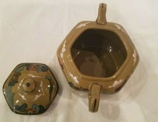 1908 Buffalo Pottery Deldare Sugar Bowl and Lid - Buffalo Pottery Emerald Deldare 5
