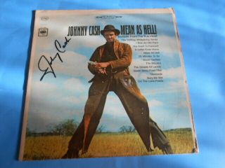 Johnny Cash Mean Autographed Record