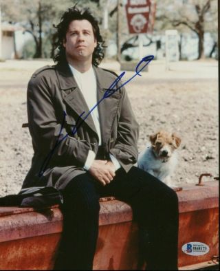 John Travolta Autographed 8x10 Color " Michael " Movie Photo (beckett)