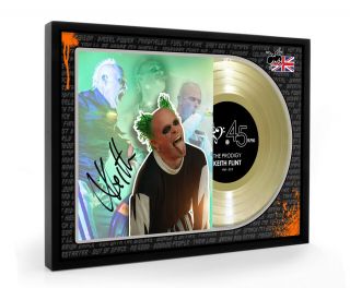 Keith Flint The Prodigy Signed Framed Gold Disc Record Vinyl (o) Fat Of The Land