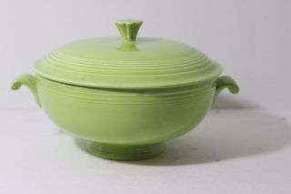 Vintage Fiesta Chartreuse Green Covered Casserole Dish Rare Beautifu Collectible