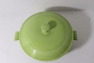 Vintage Fiesta Chartreuse Green Covered Casserole Dish RARE Beautifu COLLECTIBLE 2