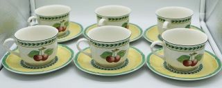 Villeroy & Boch French Garden Fleurence Flat Cup And Saucer Set Of 6