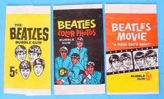 1964 Topps The Beatles A Hard Days Night,  Color,  B&w Gum Trading Cards Wrappers