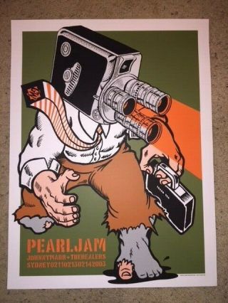2003 Pearl Jam Sydney Australia Oz Concert Poster - Ames