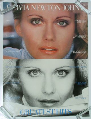 Olivia Newton - John Greatest Hits 1977 Us Mca Records Promo Only Poster Minty Onj