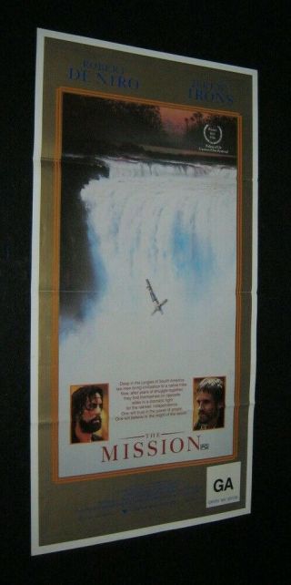 Rare Roadshow Daybill Poster The Mission Robert De Niro Jeremy Irons