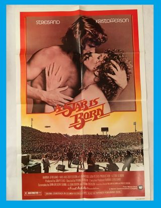 A Star Is Born 1977 Barbra Streisand Kris Kristofferson Vintage Movie Poster