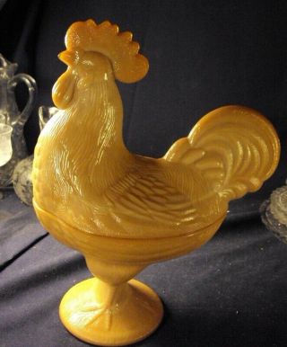 Standing Rooster Covered Candy Dish Chocolate Caramel Le Smith