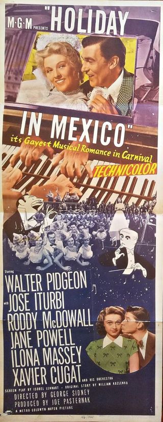 Holiday In Mexico (1946) Jane Powell Walter Pidgeon Orig 14x36 Ins