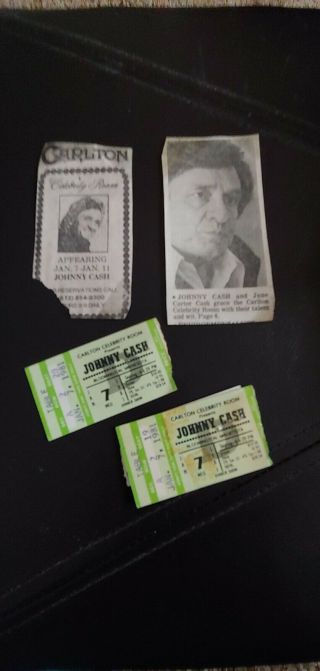 Johnny Cash Concert Ticket Stubs 1981 And Newspaper Article From St.  Paul Disp