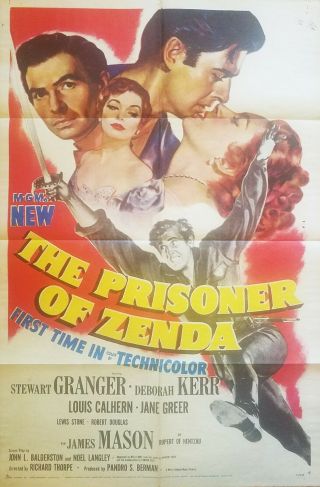 The Prisoner Of Zenda (1952) Stewart Granger Deborah Kerr 27x41