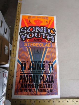 Rock Roll Concert Poster Sonic Youth & Stereo Lab Mark Arminski Signed Mi