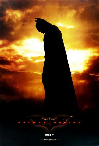 Batman Begins (advance) 2005 Movie Poster 27x40 Rolled,  Double - Sided