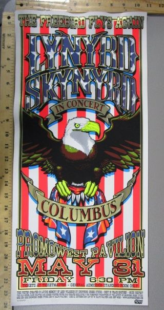 2002 Rock Concert Poster Lynyrd Skynyrd Jeff Wood S/n Le 150 Columbus Oh Eagle