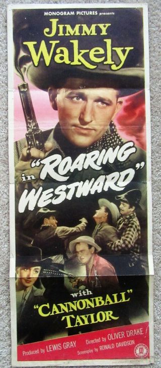 Roaring Westward 1949 Insrt Movie Poster Fld Jimmy Wakely Good