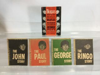 Rare Set Of Vintage 1964 The Beatles Mini Books,  Dell Wallet Photos,  The Story