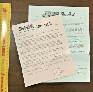Vintage 1970s Abba Australian Fan Club Newsletters 2 & 3