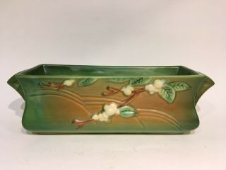 Vintage Roseville Art Pottery Snowberry Green Window Box 1wx - 8