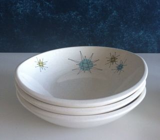 Franciscan Starburst Cereal Bowls Set Of 3 Atomic Starburst •pls Read