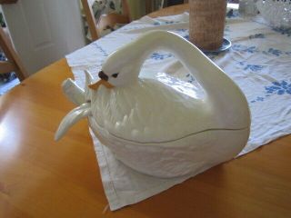 Vintage Goose/swan Soup Tureen With Ladle