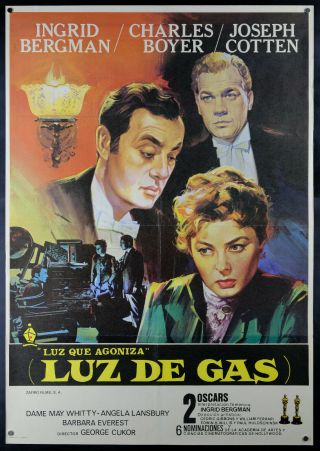 Vintage 1944 Rr82 Gaslight Charles Boyer Ingrid Bergman 1sh Movie Poster