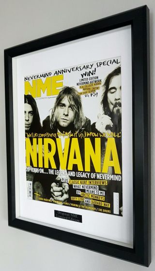 Nirvana - Kurt Cobain - Framed Nme - Plaque - Certificate - - Rare