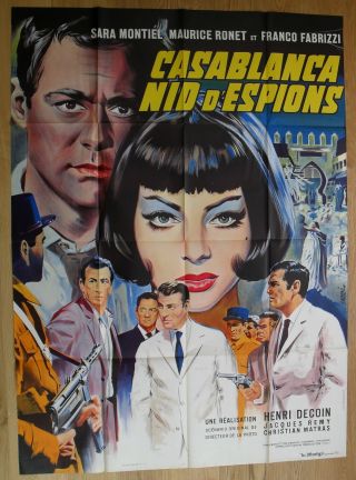 Casablanca Nest Of Spies Sara Montiel French Movie Poster 63 " X47 " R