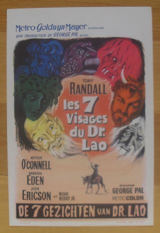 7 Faces Of Dr.  Lao Tony Randall Western Belgian Movie Poster 