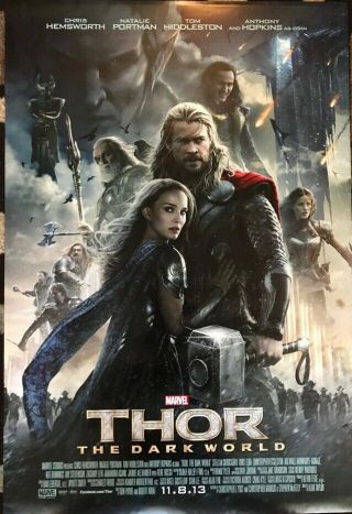 Thor: The Dark World Official Movie Poster 27 " X 40 " Ds/rolled - 2013 - Marvel