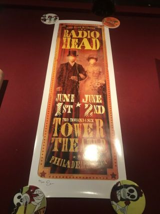 Radiohead Rare 2006 Gig Poster Tower Theater By Ryan G.  Miller Signed And Number