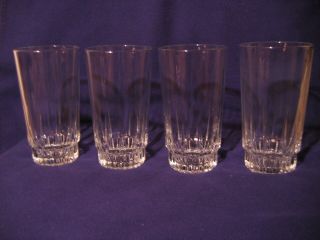 Set Of 4 Arcoroc Lancer 12 Oz Flat Tumblers (5 - 7/8 " Tall) : Made In France