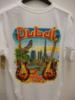 Hard Rock Cafe Dubai City Tee Men " S Large White T - Shirt W/tags
