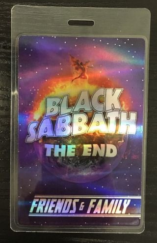 Black Sabbath The End Tour Friends & Family Laminate