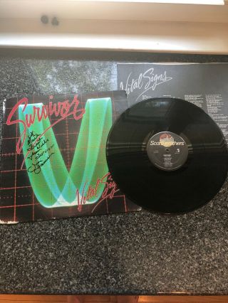 Survivor Signed Vital Signs Record Cover Autographed By Jimi Jamison Lp