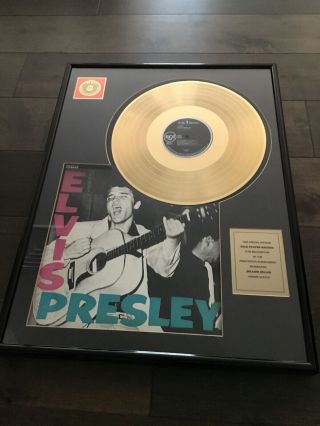 Elvis Presley Enterprises Framed Million Seller 24k Gold Plated Record