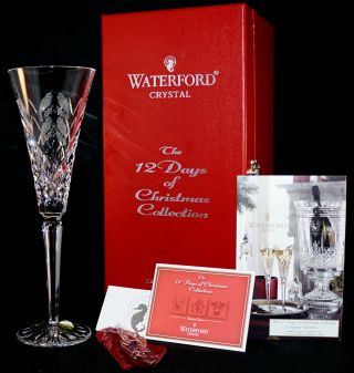 Waterford Crystal 12 Days Of Christmas Champagne Flute Four Calling Birds