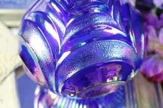 Vintage Fenton Cobalt Blue Carnival Glass Draped Vase 8 